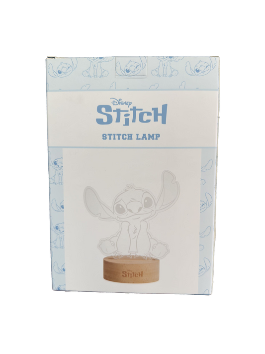 Disney Stitch LED Lamp - Acrylic Night Light with Wooden Base