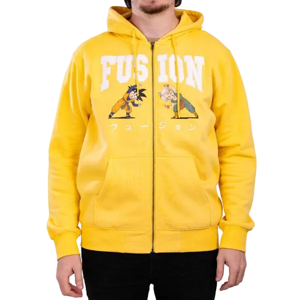 Dragon Ball Z Fusion Character Yellow Zip Hoodie