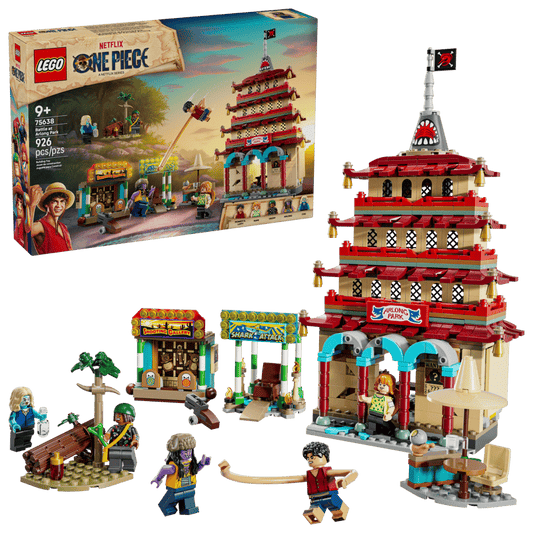 LEGO ONE PIECE Battle at Arlong Park 75638 – 926-piece building set with 5 minifigures and collapsible pagoda