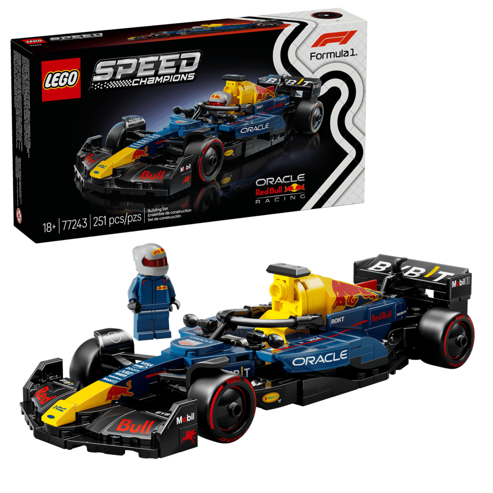 LEGO Speed Champions Oracle Red Bull Racing RB20 F1 Race Car set 77243, 251 pieces, with driver minifigure