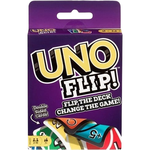 UNO FLIP! card game with 112 double-sided cards, for 2–10 players aged 7 and up