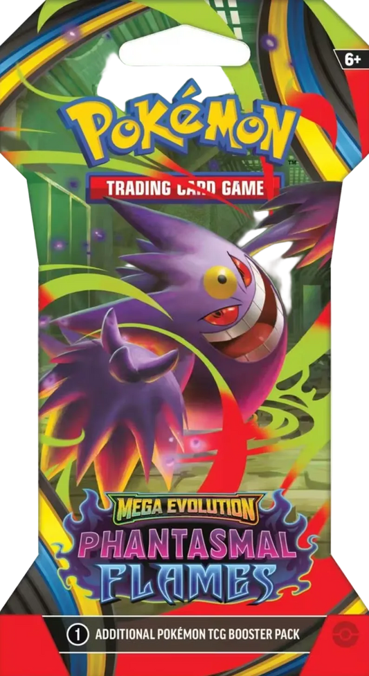 Pokémon Trading Card Game booster pack with a purple creature on a colorful background