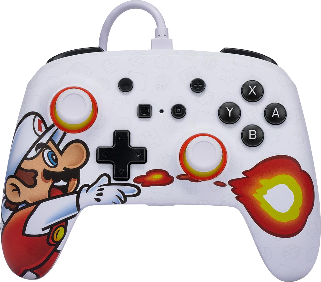 PowerA Wired Controller - Super Mario Fire Mario Edition