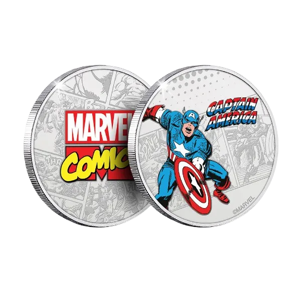 Captain America .999 silver plated commemorative coin without packaging