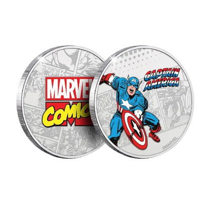 Captain America .999 silver plated commemorative coin without packaging