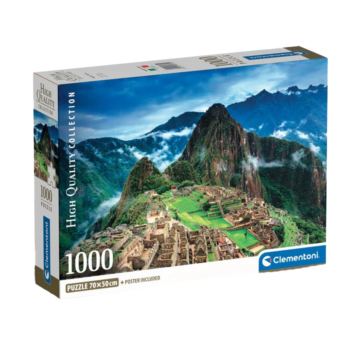 Clementoni High Quality Collection 1000-piece Machu Picchu jigsaw puzzle box, 69 x 50 cm completed