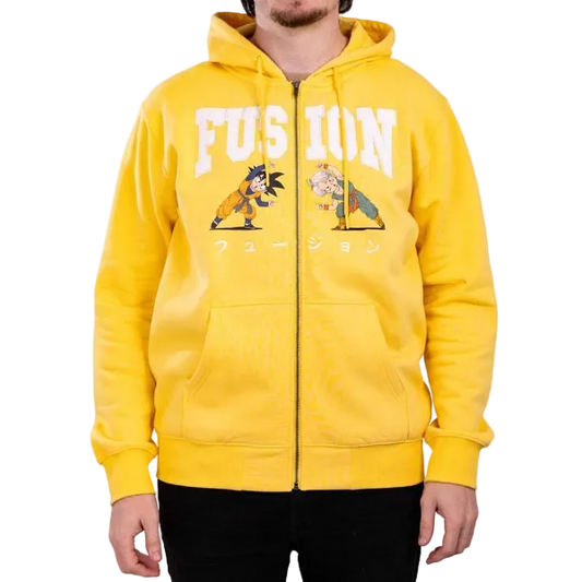 Dragon Ball Z Fusion Character Yellow Zip Hoodie