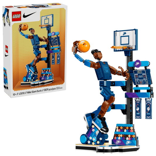 LEGO Nike Slam Dunk set 43010 – 809-piece customisable basketball player figure with hoop and scoreboard