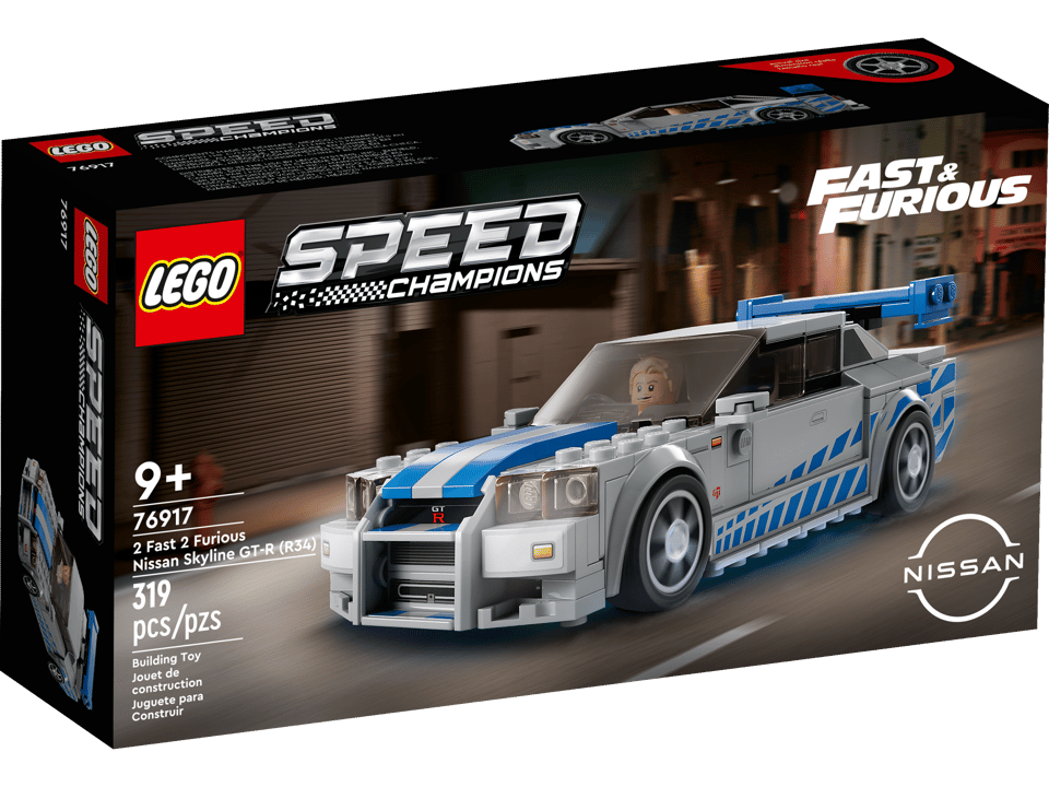 LEGO Speed Champions 76917 2 Fast 2 Furious Nissan Skyline GT-R R34 319-piece building set box