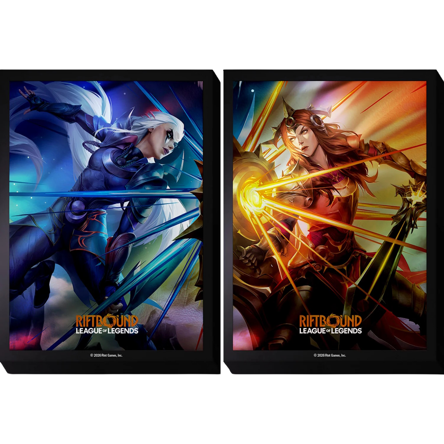 League of Legends Riftbound Diana vs Leona Sleeves Side by Side