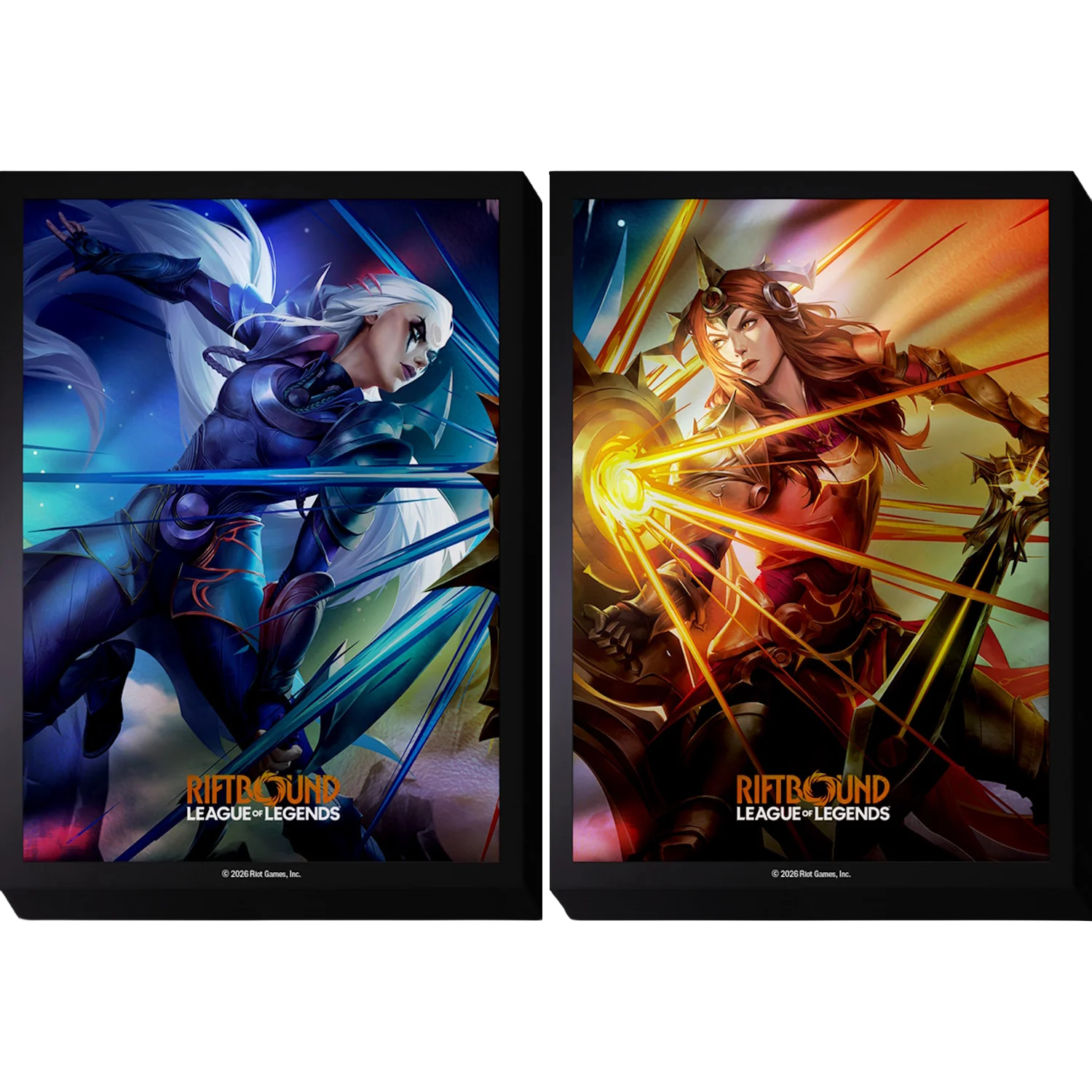 League of Legends Riftbound Diana vs Leona Sleeves Side by Side