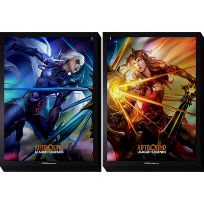 League of Legends Riftbound Diana vs Leona Sleeves Side by Side
