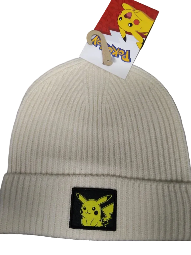 Pokémon Pikachu Knitted Beanie - Cream