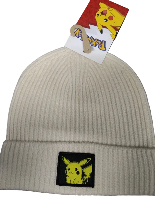 Pokémon Pikachu Knitted Beanie - Cream