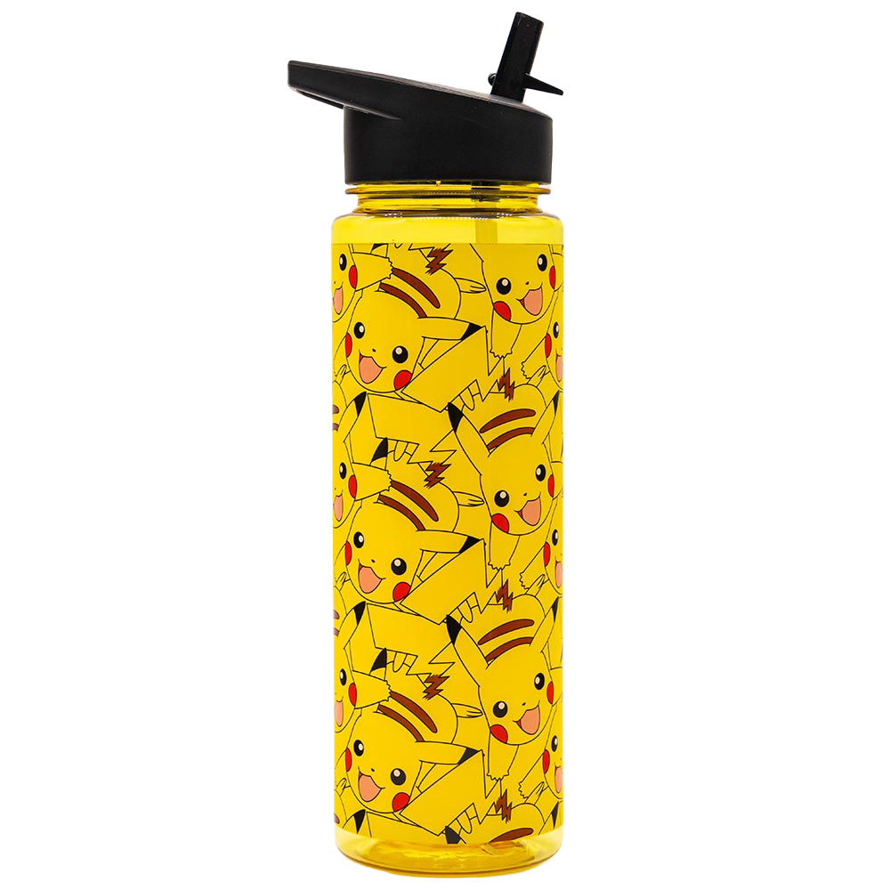 Pokémon Pikachu Water Bottle with Flip Straw Lid - 600ml