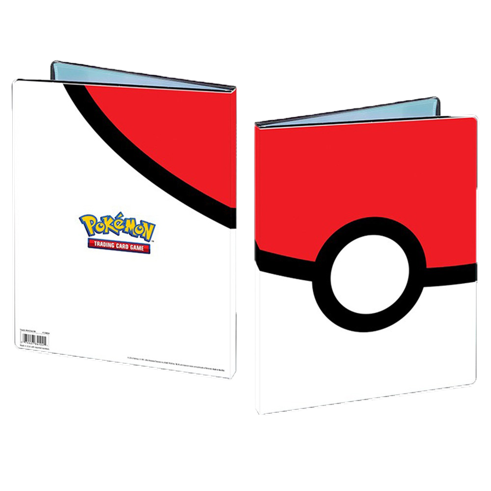 Ultra PRO Pokemon 9-Pocket Portfolio with red and white Poke Ball design, holds 90 trading cards