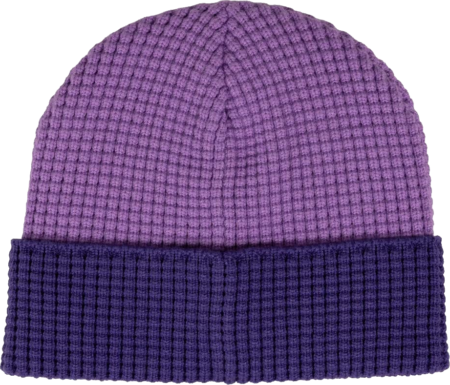 Spyro the Dragon Waffle Knit Beanie Purple & Blue Front Back