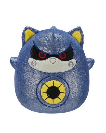 Squishmallows Metal Sonic 10 inch plush — shimmery blue soft toy with red eyes, visor and chest medallion
