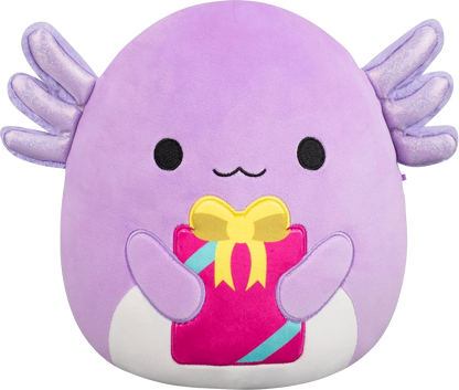 Squishmallows Monica Axolotl with Present 20cm Plush - Front