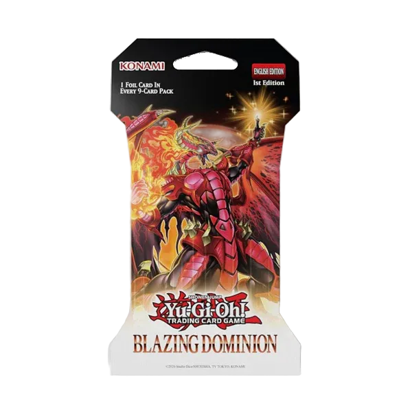 Yu-Gi-Oh! Blazing Dominion 1st Edition booster blister pack — 9 cards with 1 foil, by Konami