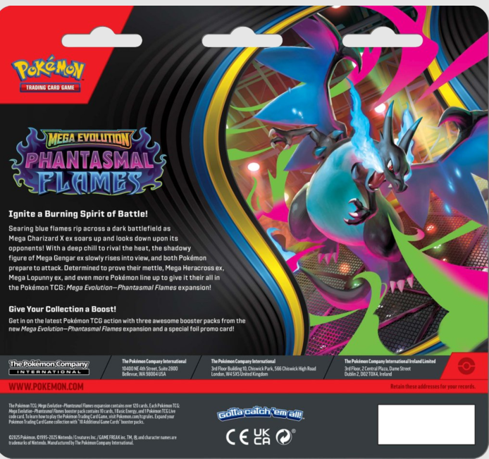 Pokemon: Mega Evolutions 2 - Phantasmal Flames Three Booster Pack
